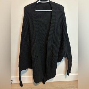 SHEIN Black Ribbed Cardigan